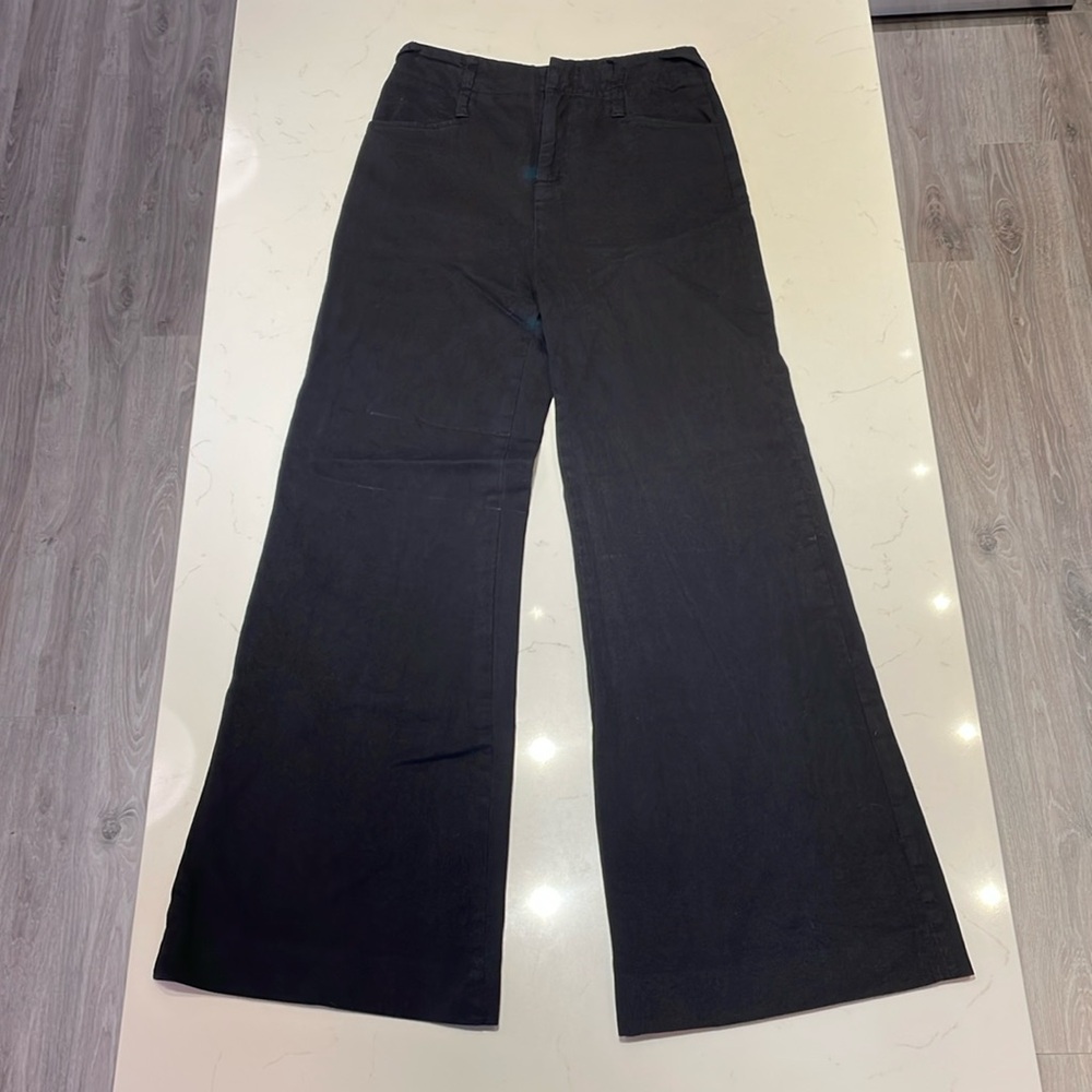 Black, high rise, wide leg pants